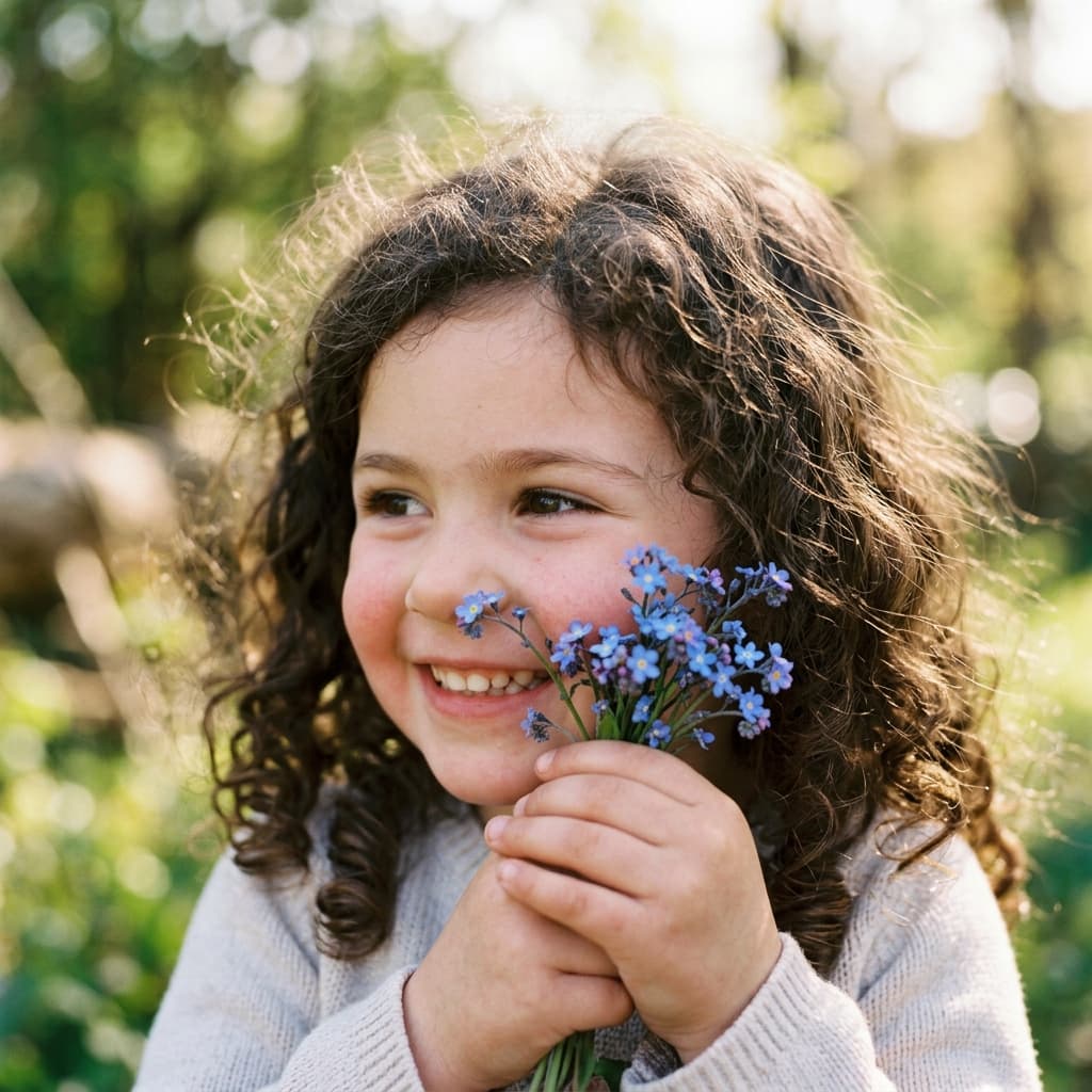 Child with flowers